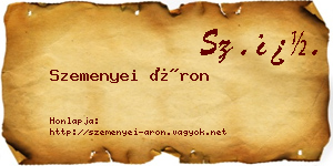 Szemenyei Áron névjegykártya